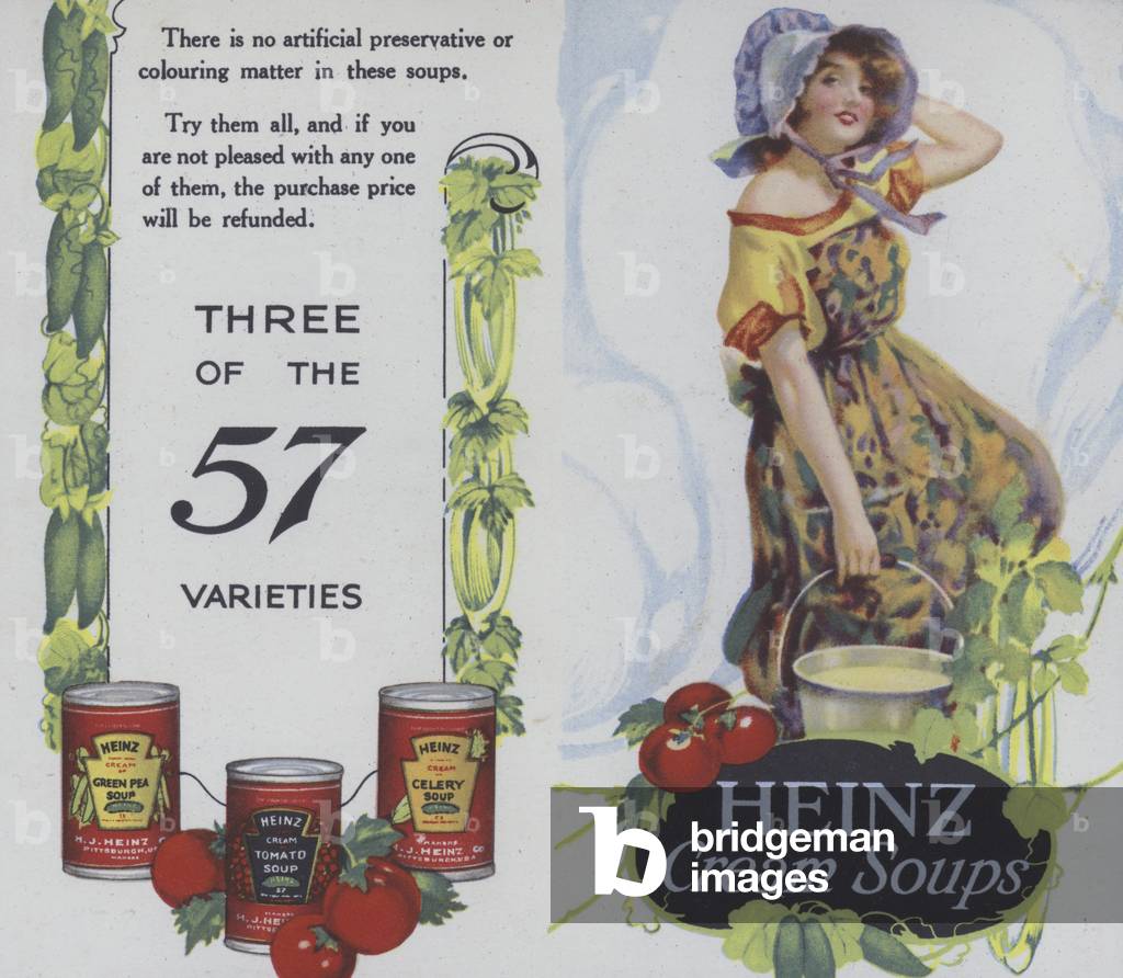 Advertisement for Heinz tinned cream soups (colour litho)