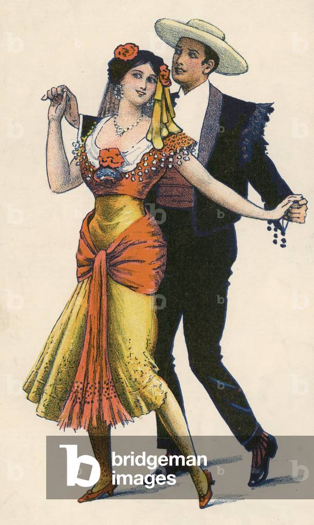 Argentine tango (colour litho)