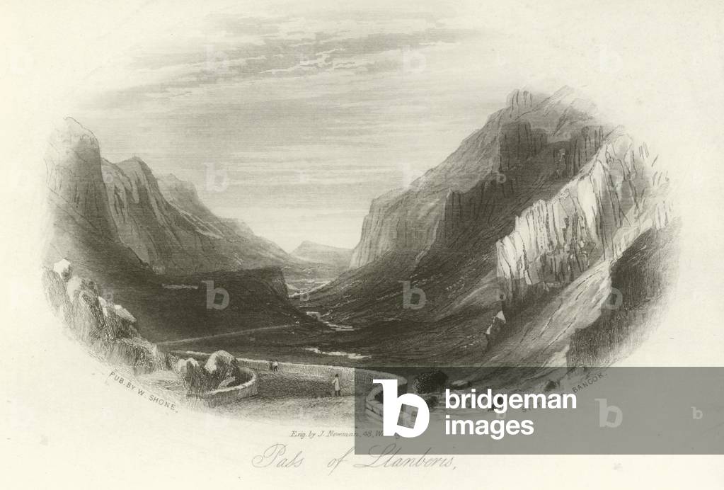 Pass of Llanberis, North Wales (engraving)