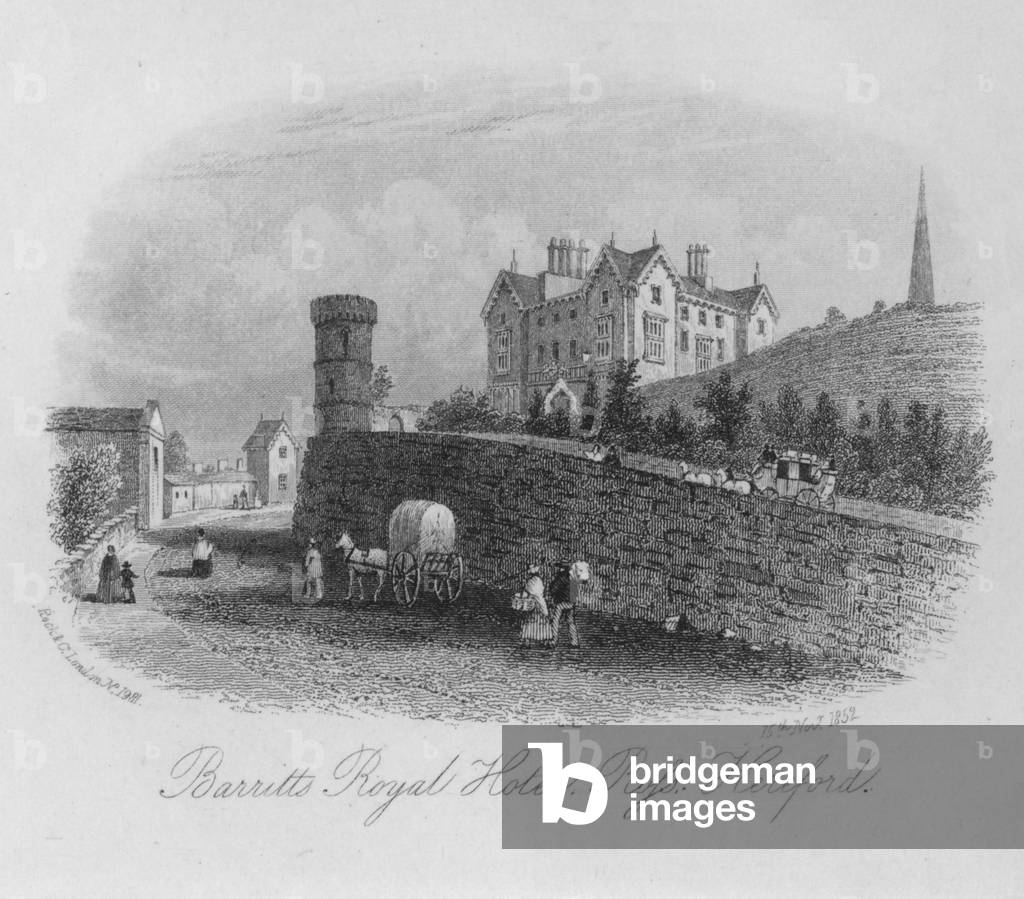 Barritts Royal Hotel, Ross, Hereford (engraving)