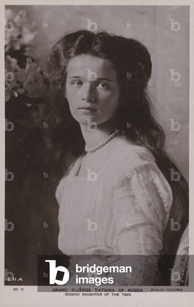 Grand Duchess Tatiana, daughter of Tsar Nicholas II of Russia. (b/w photo)