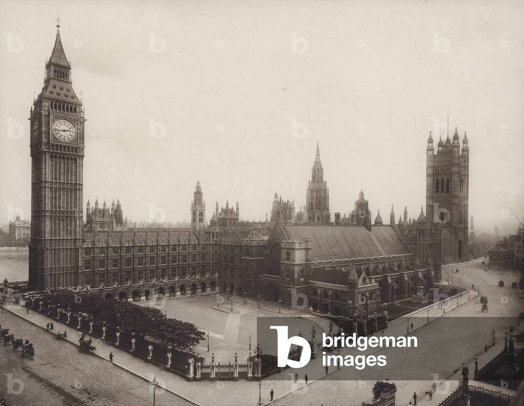 Palace of Westminster, London (b/w photo)
