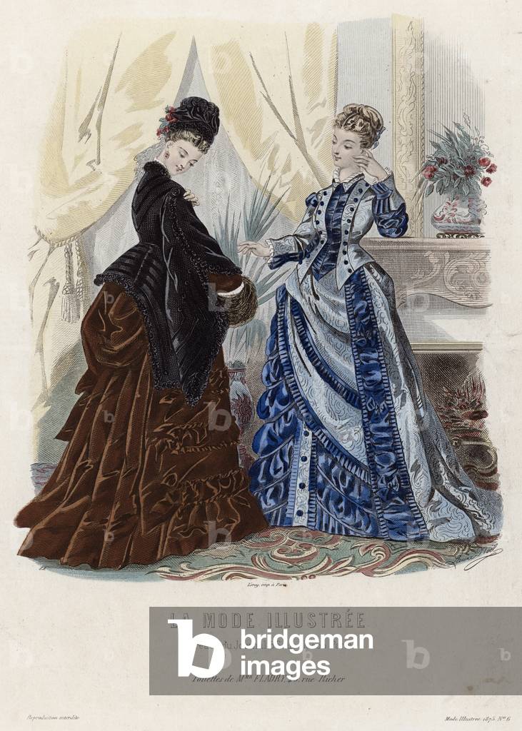 French fashion plate, late 19th century (coloured engraving)