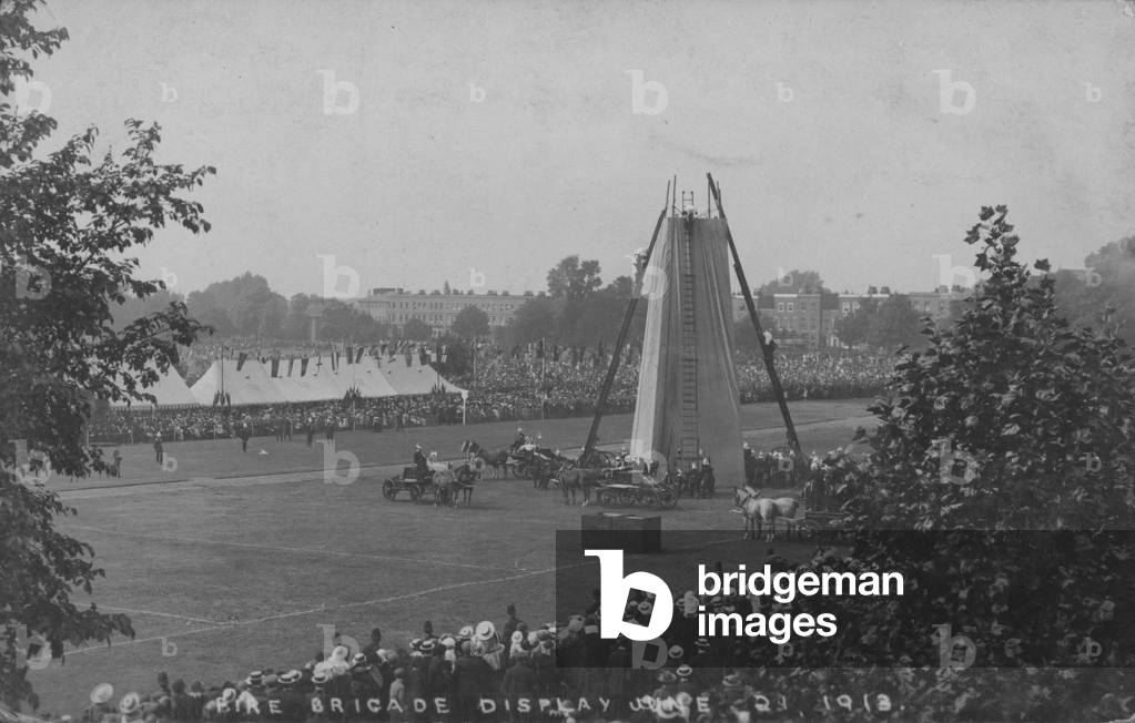 Fire Brigade display, 21 June 1913 (b/w photo)
