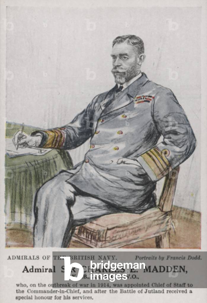 Admiral Sir Charles E Madden (colour litho)