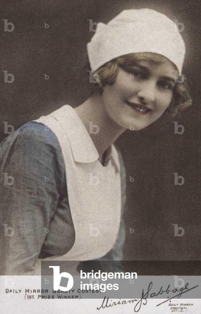 Daily Mirror beauty contest winner, Miriam Babbage (coloured photo)