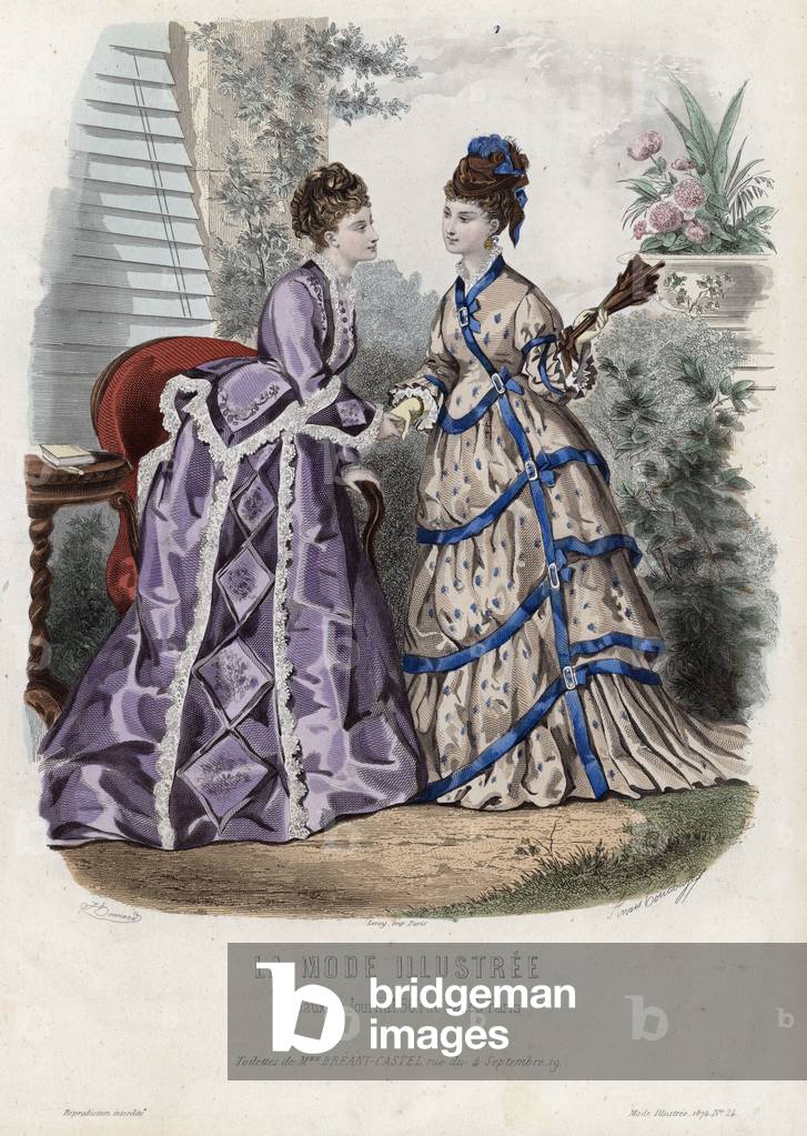 French fashion plate, late 19th century (coloured engraving)