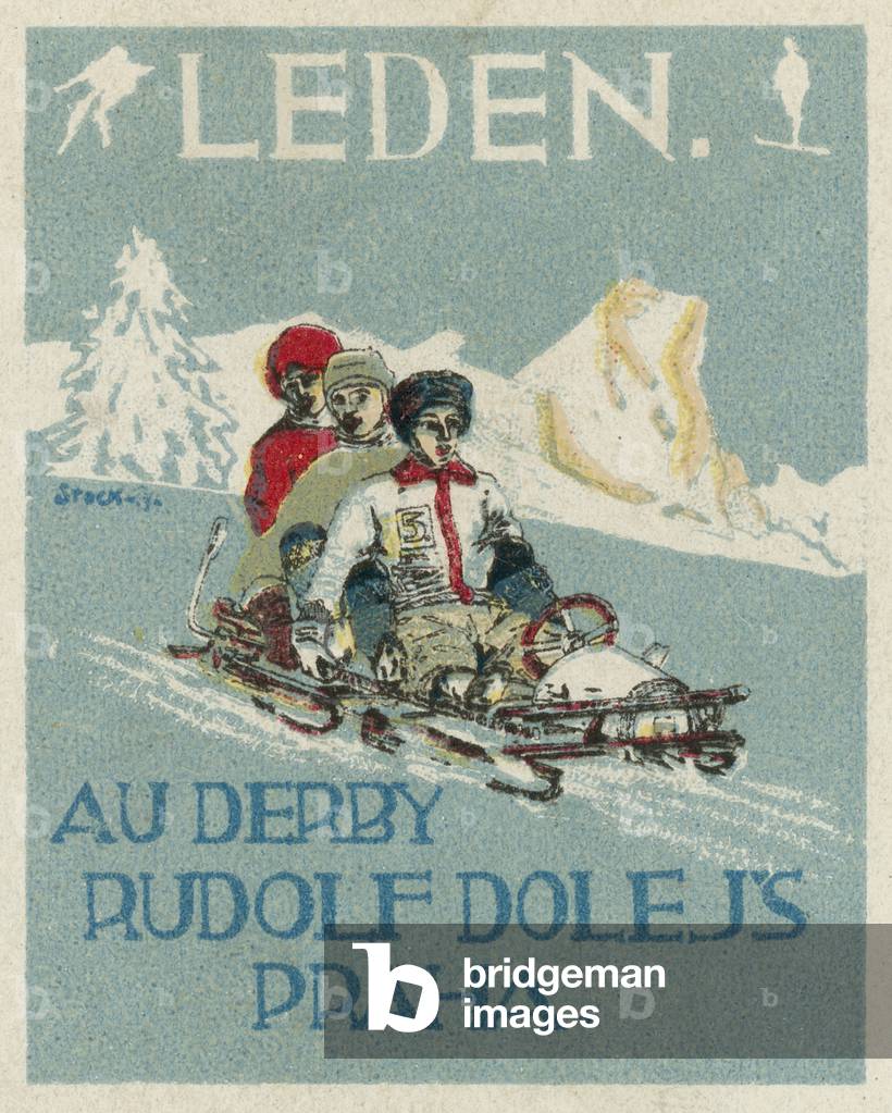 January. Au Derby Rudolf Dole fashions, Prague (colour litho)