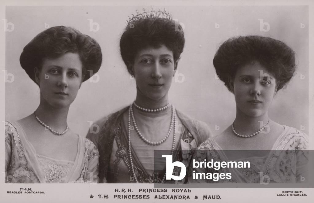 Princess Royal, Princess Alexandra, Princess Maud (b/w photo)