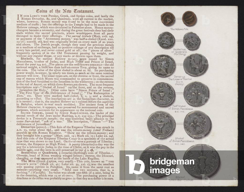 Coins of the New Testament (colour litho)