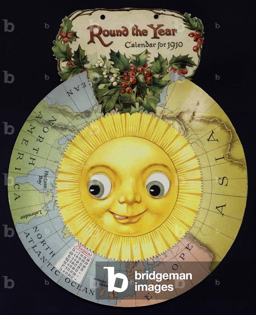 Round the year calendar, 1910 (chromolitho)