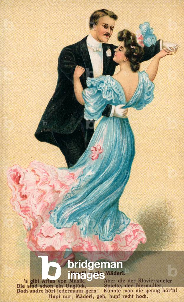Couple dancing (chromolitho)