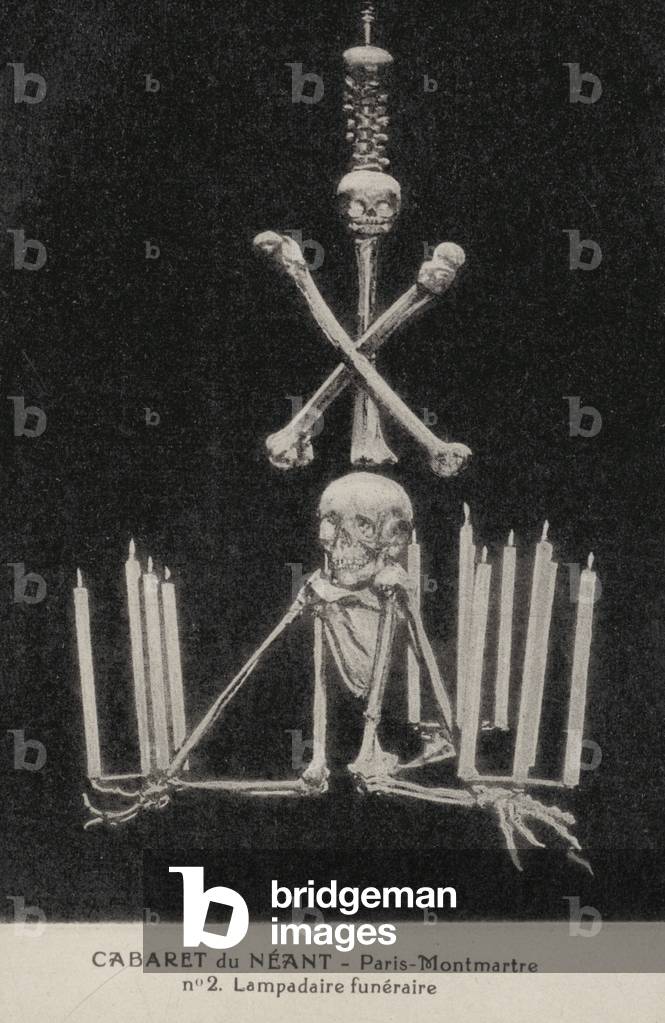 Cabaret Du Neant, Paris Montmartre, Lampadaire Funeraire (b/w photo)