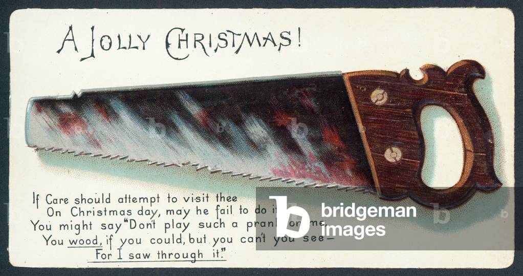 Saw, Christmas Card (chromolitho)