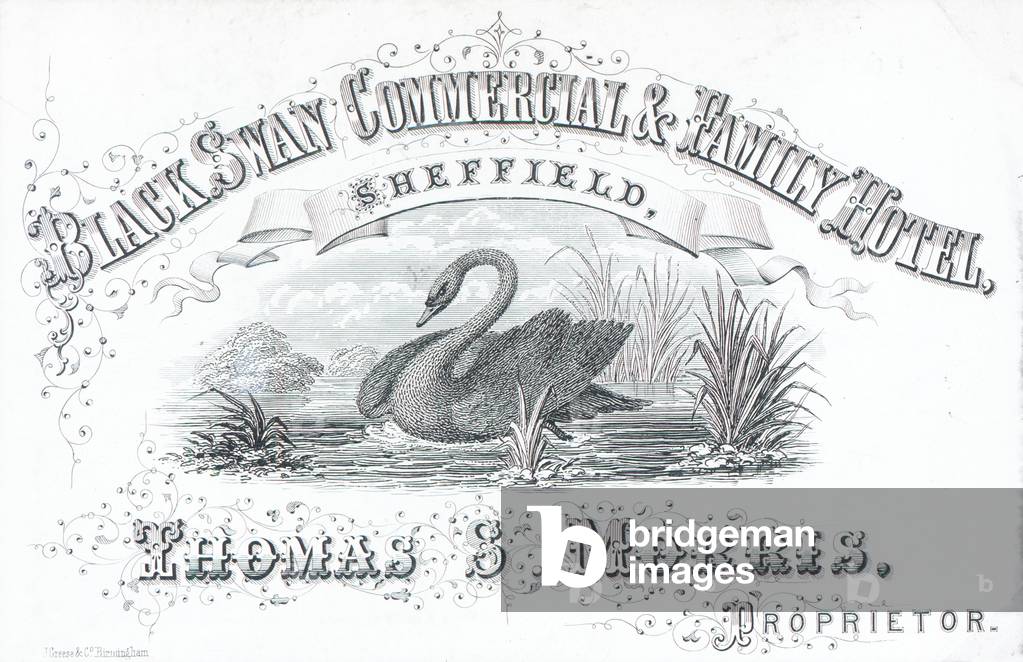 Trade card, Black Swan Commercial & Family Hotel (engraving)