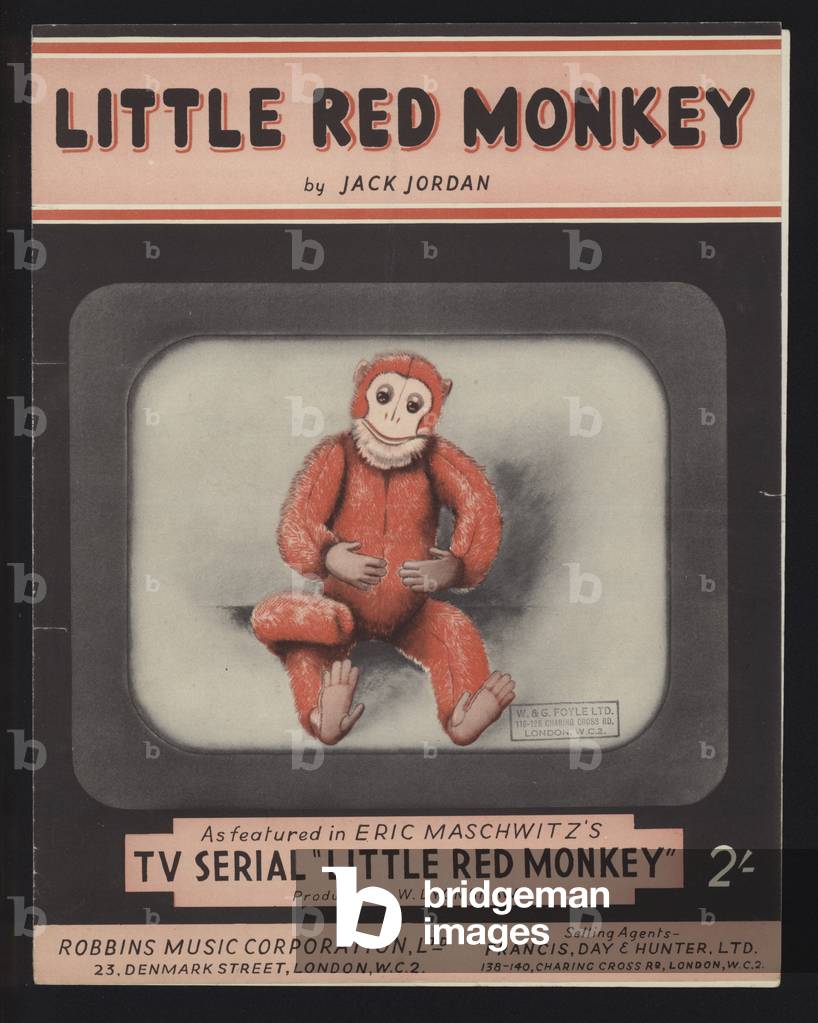 Little Red Monkey, by Jack Jordan, sheet music cover (colour litho)