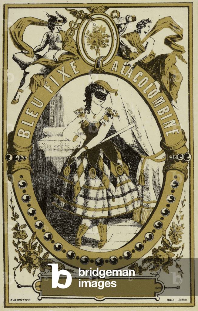 Label reading Bleu Fixe a la Colombine (colour litho)