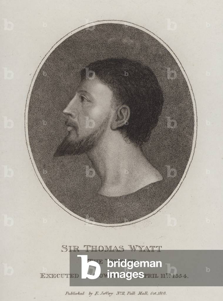 Sir Thomas Wyatt the Younger, leader of a rebellion during the reign of Mary I (engraving)