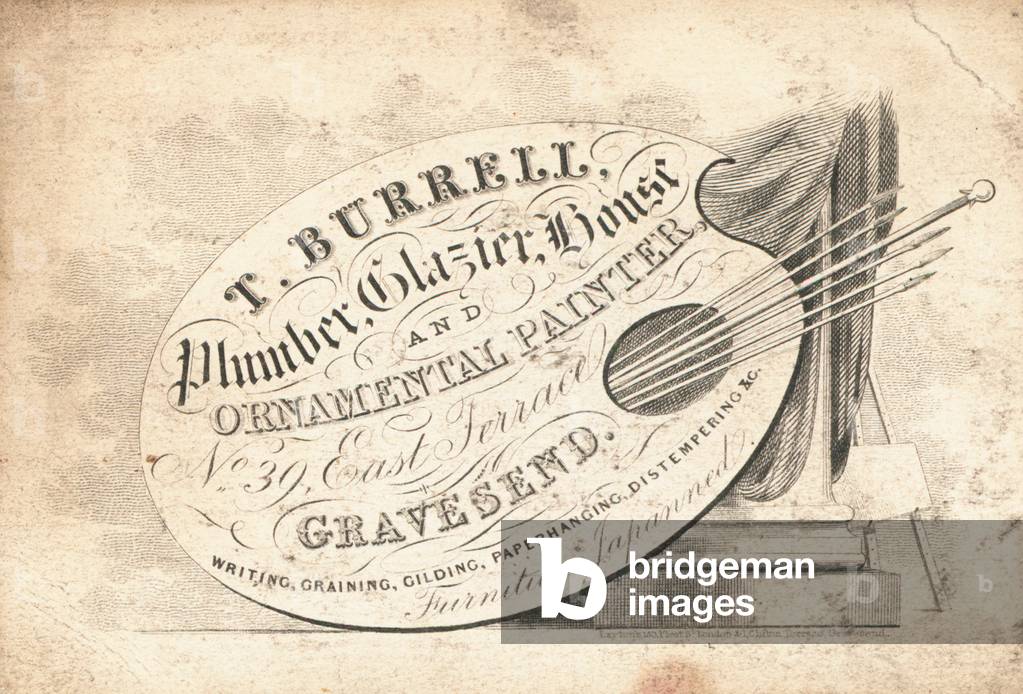 Trade card, T Burrell (engraving)