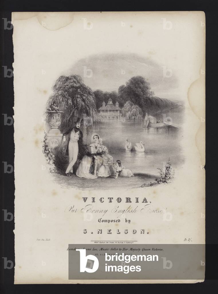 Victoria, Our Bonny English Rose, by S Nelson, Victorian sheet music cover (litho)