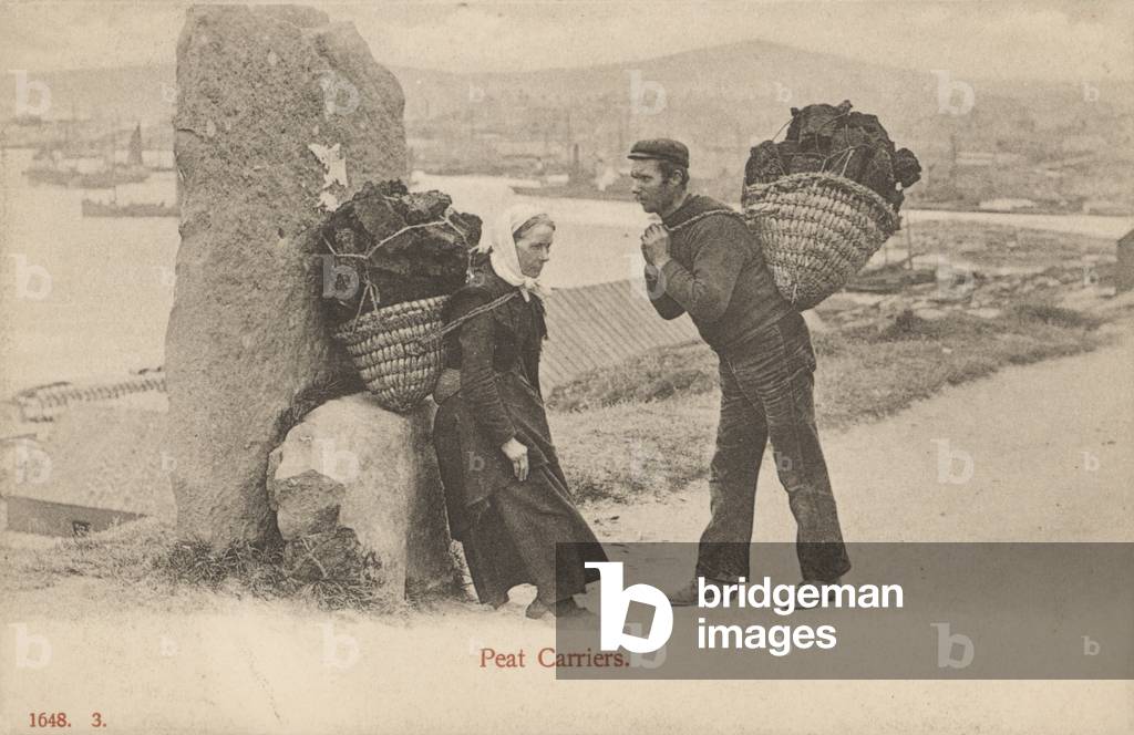 Peat Carriers (b/w photo)