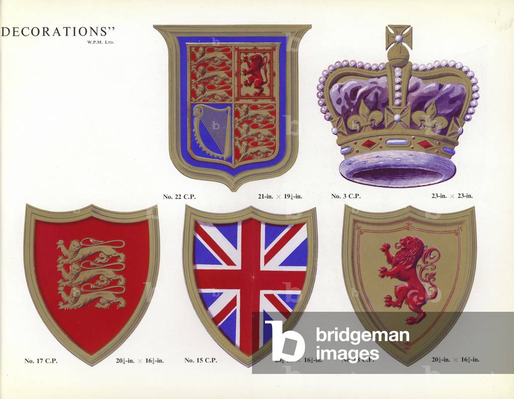 Decorative displays for the coronation of Queen Elizabeth II (colour litho)