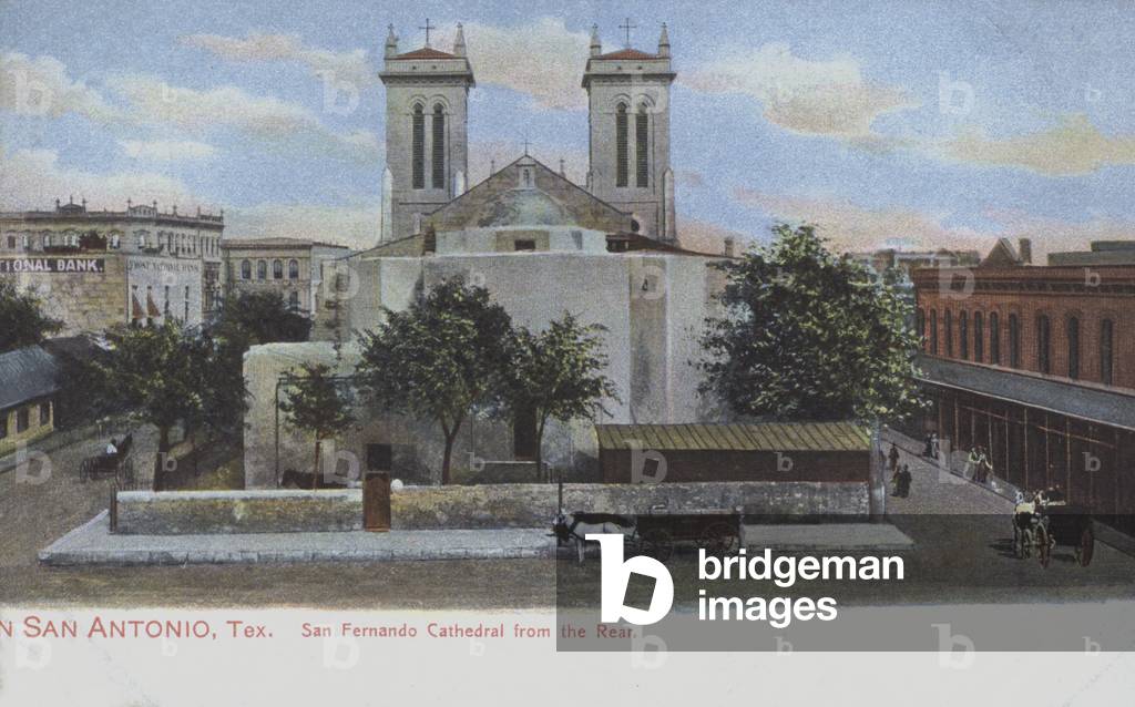 San Fernando Cathedral in San Antonio, Texas, USA (coloured photo)