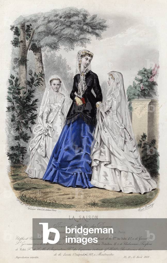 French fashion plate, late 19th century (coloured engraving)