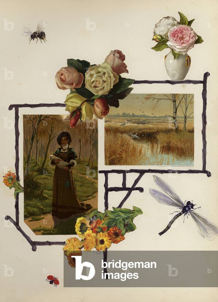 Page from late Victorian scrapbook (multimedia)