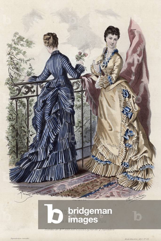 French fashion plate, late 19th century (coloured engraving)