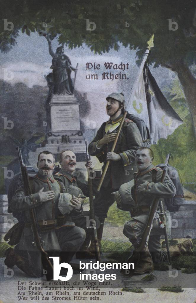 The watch on the Rhine (colour litho)