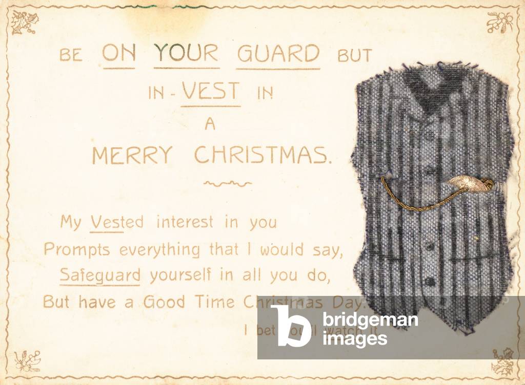 Gentleman's Waistcoat, Christmas Card (chromolitho)