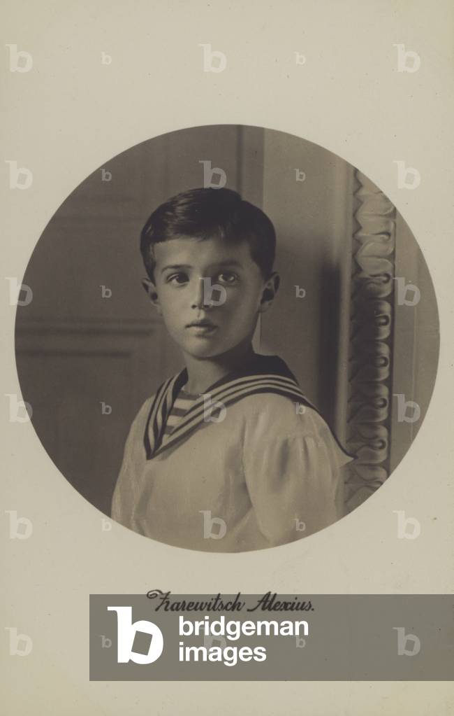 Alexei Nikolaevich, Tsarevich of Russia, son of Tsar Nicholas II and Tsarina Alexandra Feodorovna (b/w photo)