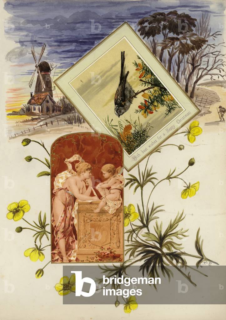 Page from late Victorian scrapbook (multimedia)