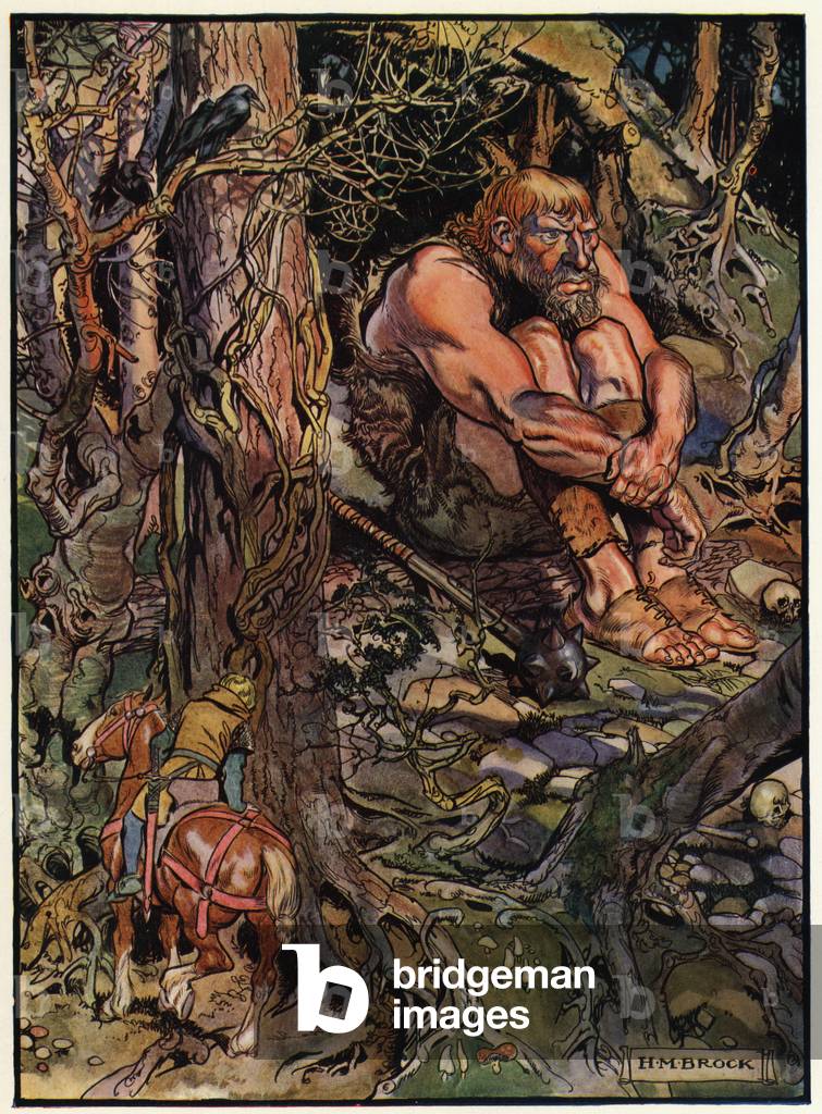 Illustration for Jack the Giant Killer (colour litho)