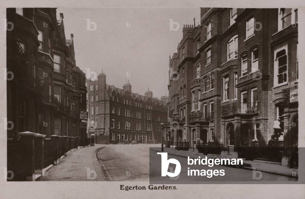 Egerton Gardens, London (colour litho)