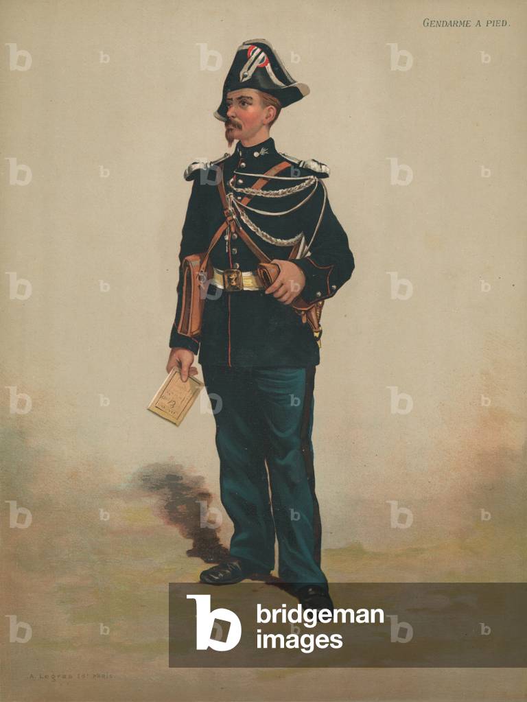 Gendarme a Pied (chromolitho)