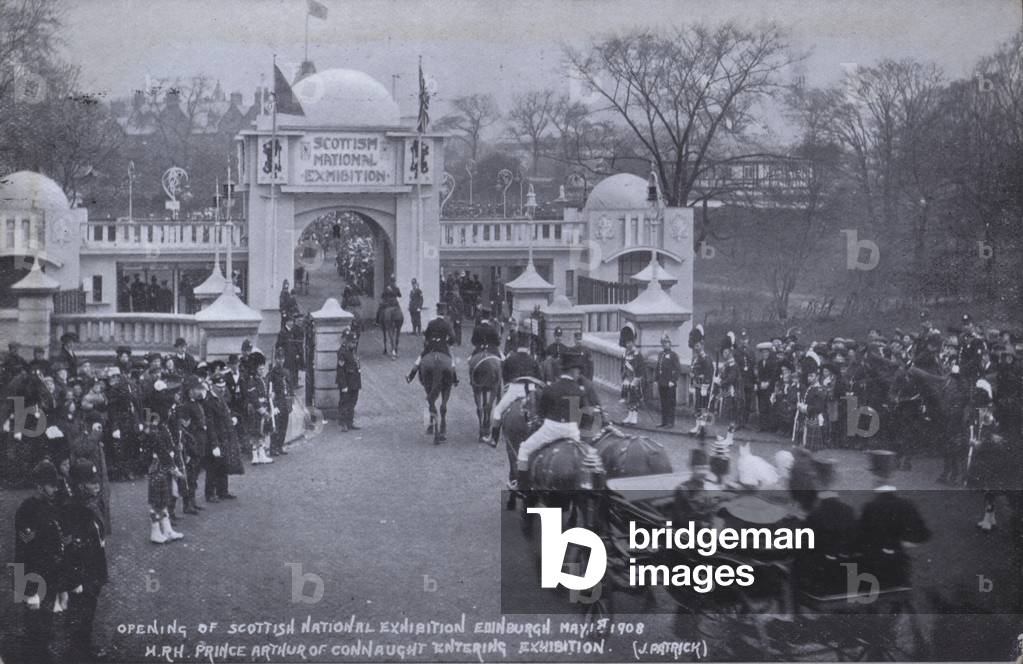 Opening of Scottish National Exhibition, Edinburgh, 1 May 1908 (b/w photo)