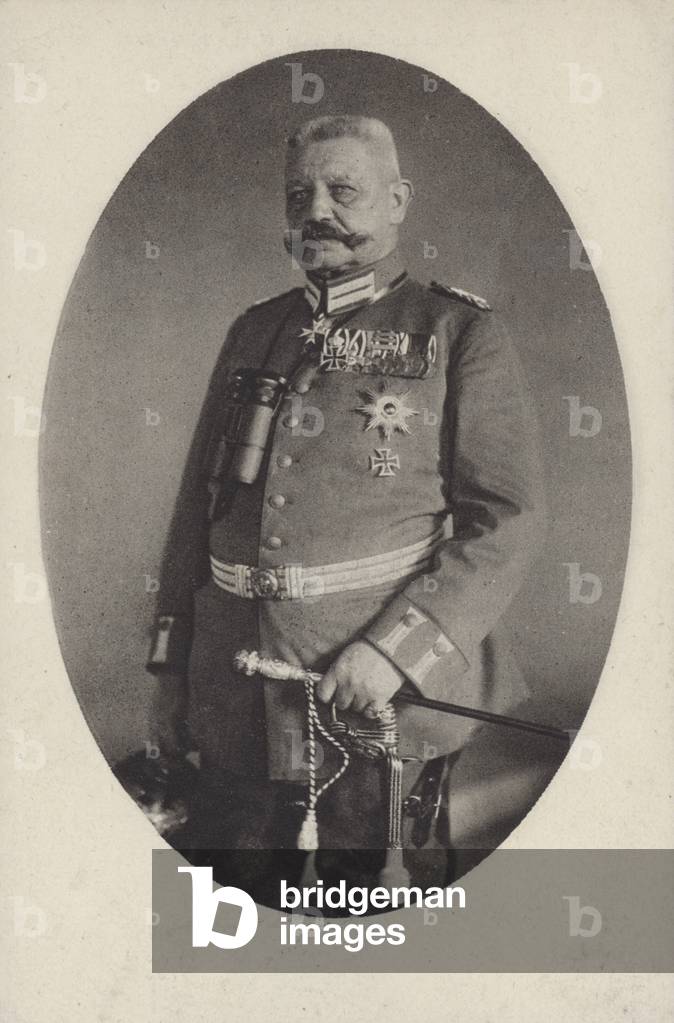 Field Marshal Paul von Hindenburg, commander of the German army in World War I (b/w photo)