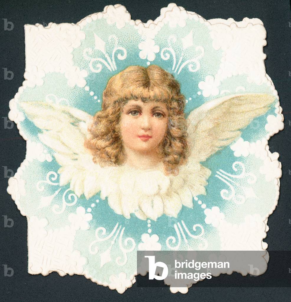 Angel Face, Christmas Card (chromolitho)