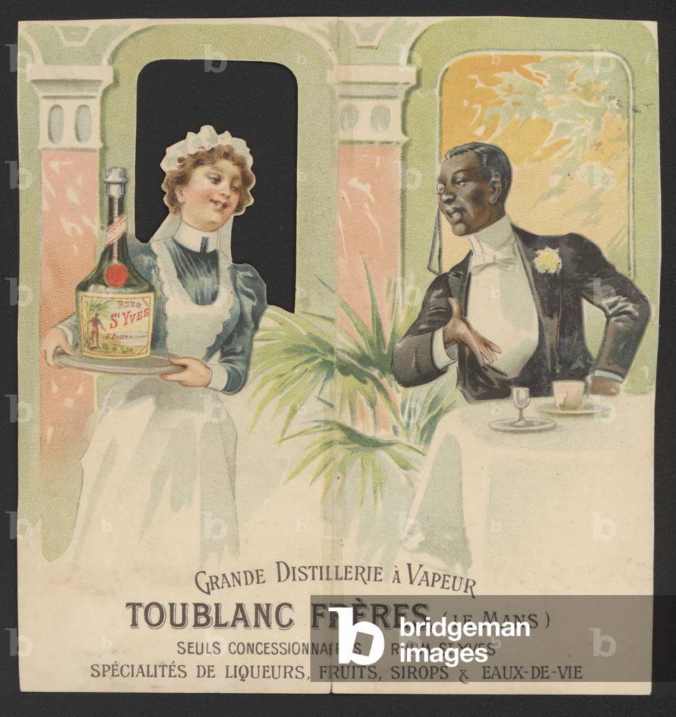 Advertisement for Toublanc Freres distillery, Le Mans, France (chromolitho)