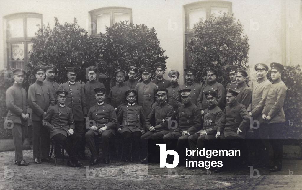 Group of German army officers (b/w photo)