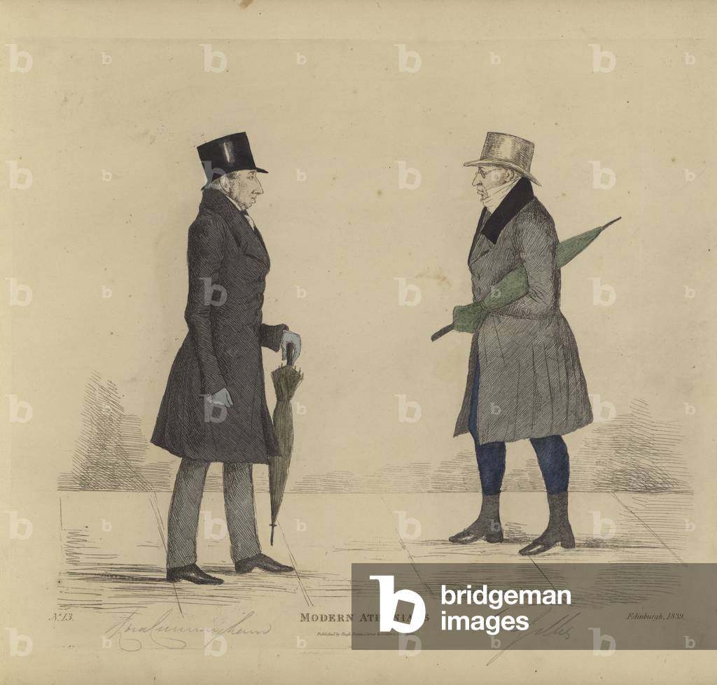 Eminent Edinburghians, aka Modern Athenians, The Hon John (Lord) Cuninghame, The Hon Adam (Lord) Gillies (coloured engraving)