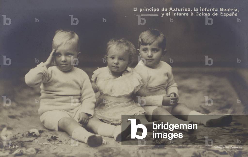 Children of King Alfonso XIII of Spain (b/w photo)