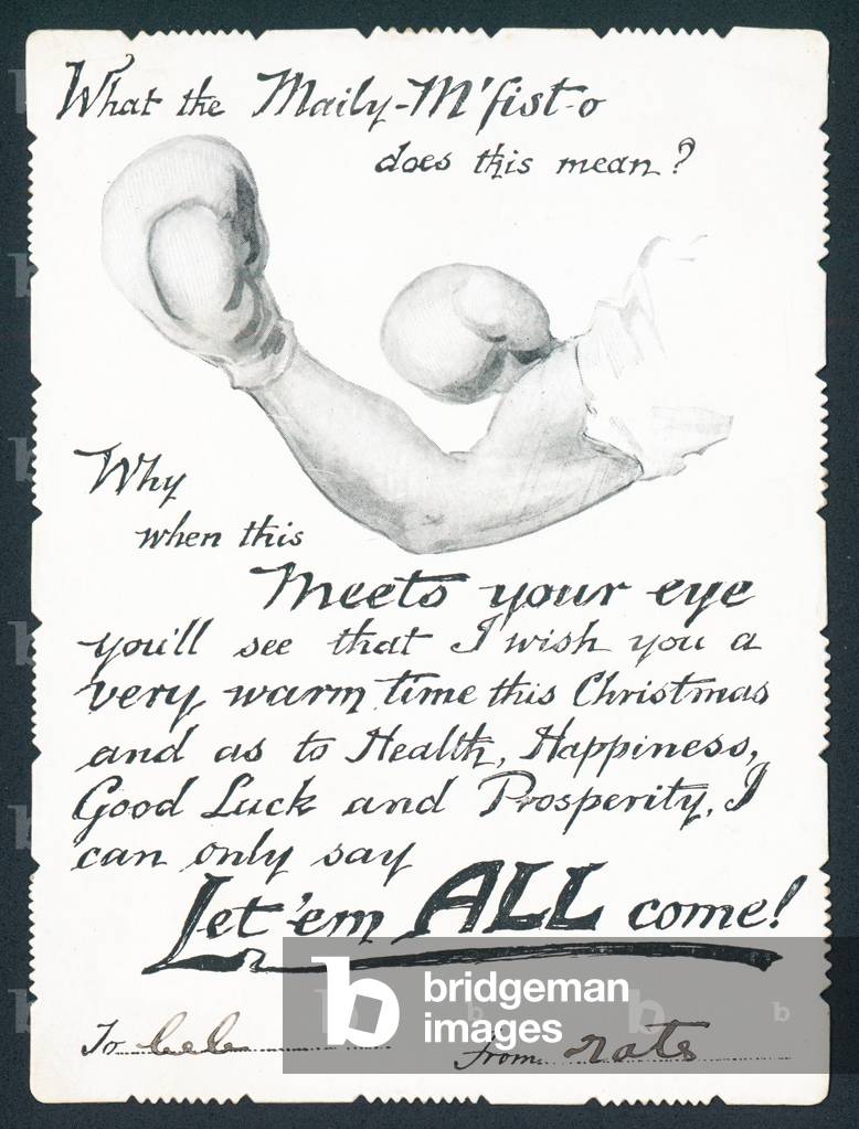 Boxing Gloves, Christmas Card (chromolitho)