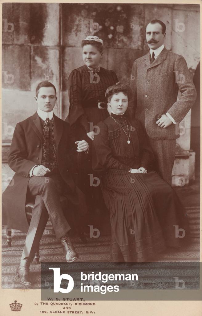 Royal group with Victoria, Princess Royal (b/w photo)