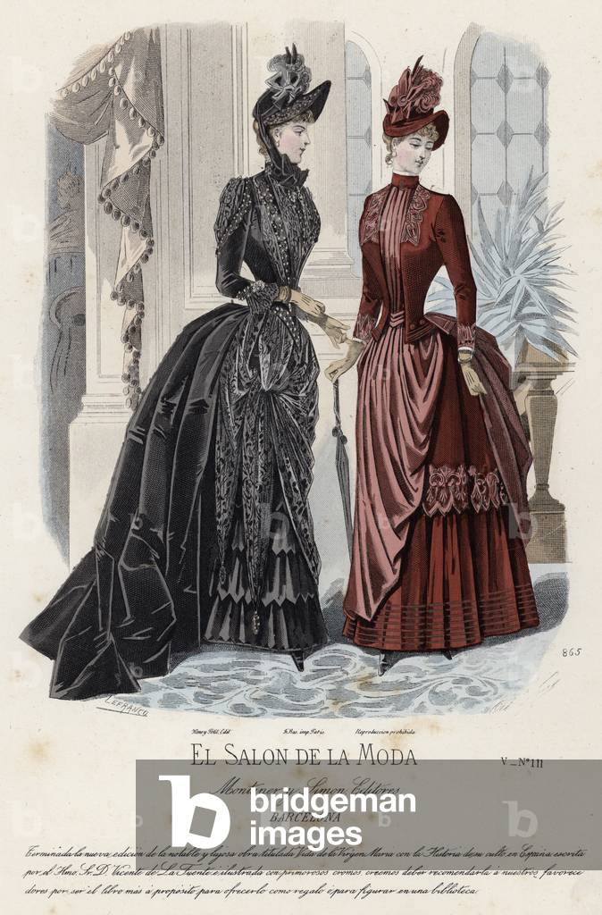 French fashion plate, late 19th century (coloured engraving)
