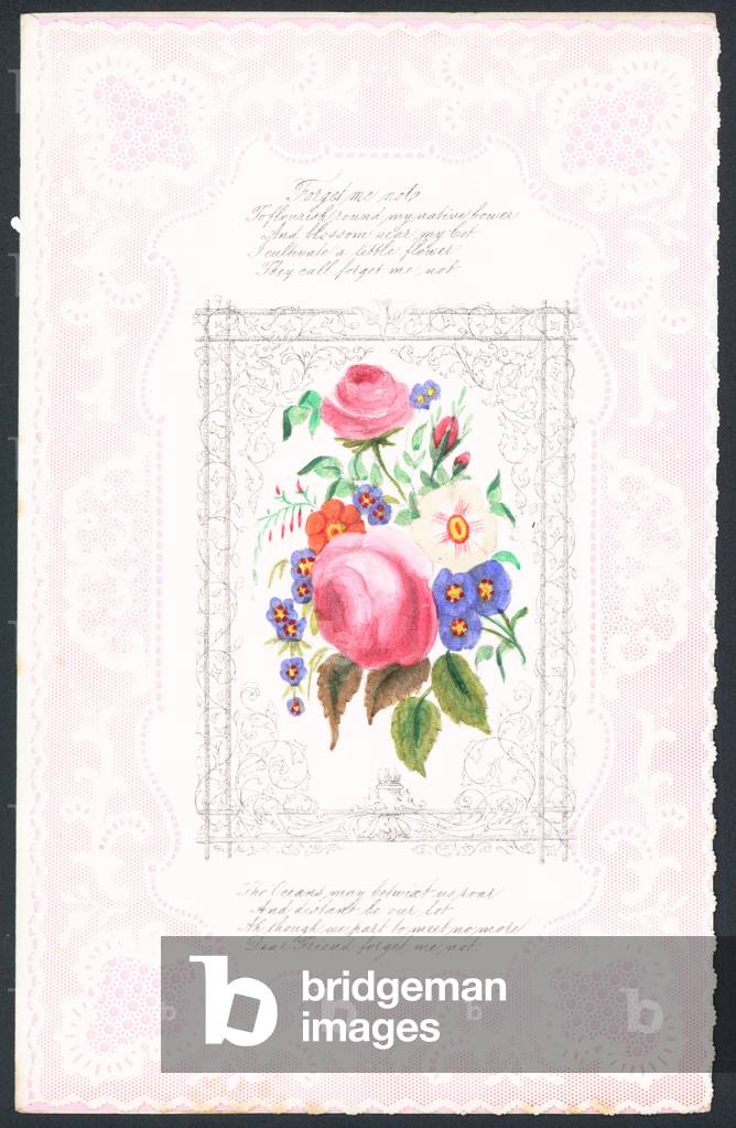 Forget me not Valentine's Day card (chromolitho)