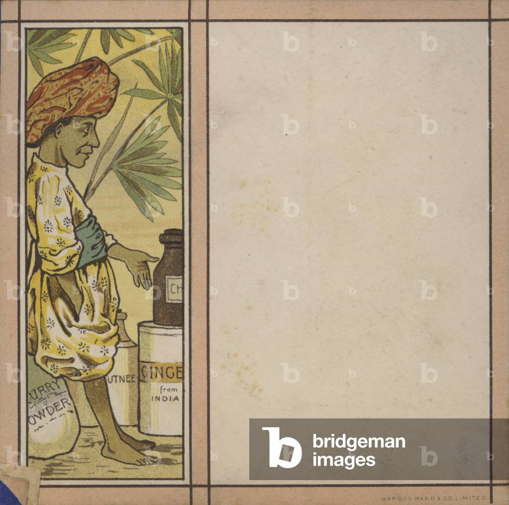 Menu illustration: Curry (colour litho)