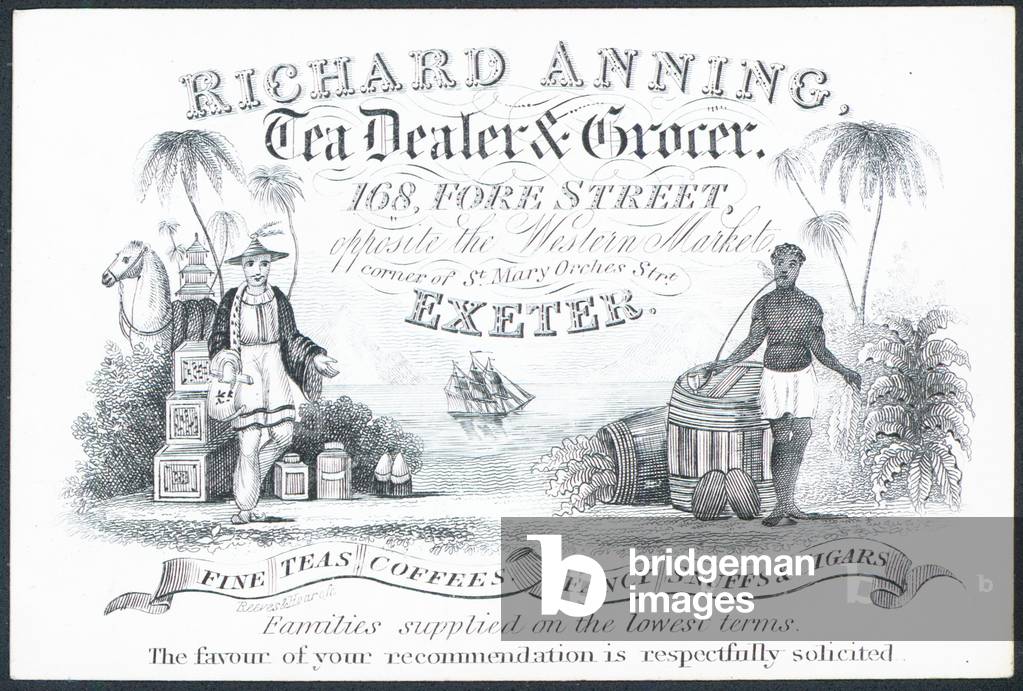 Richard Anning, tea dealer and grocer, trade card (engraving)